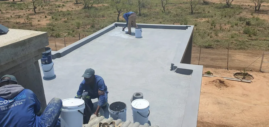Concrete roof slab waterproofing